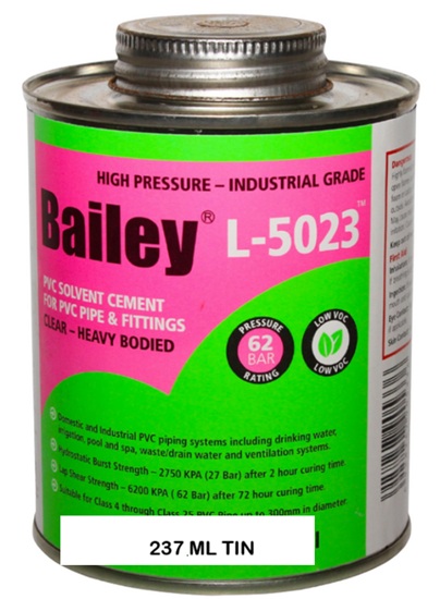 Bailey L-5023 Pvc Solvent Cement High Pressure 237Ml