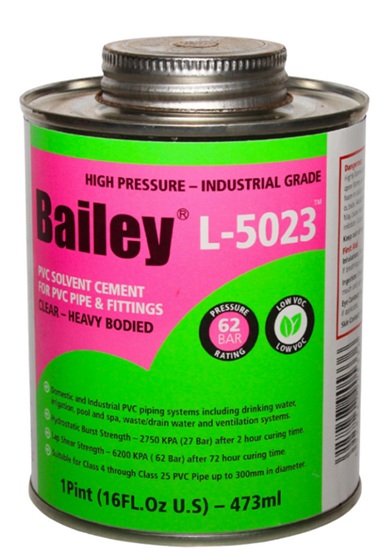 Bailey L-5023 Pvc Solvent Cement High Pressure 473Ml