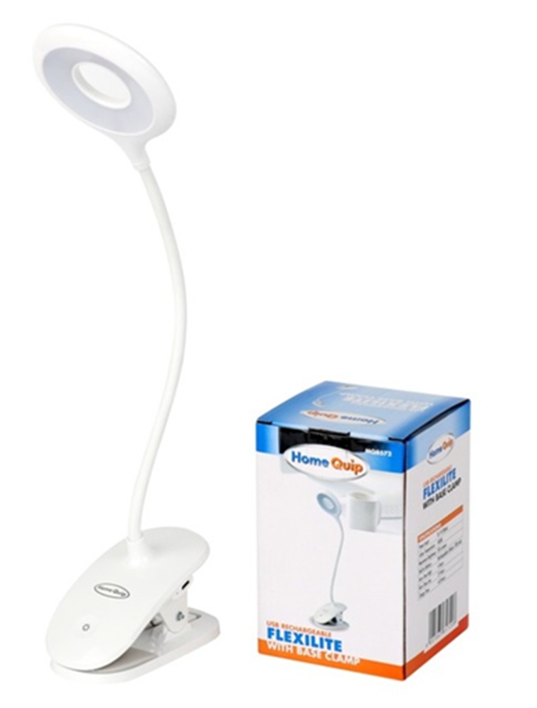 Leisure Quip Flexi Light With Base Clamp Rechargeable Usb