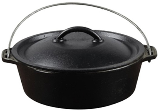 Lk's Braai Cast Iron Potbake No.10 Black 3Lt