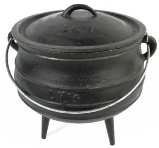 Lk's Braai 3-Legged Black Cast Iron Potjie No.4 9.3Lt