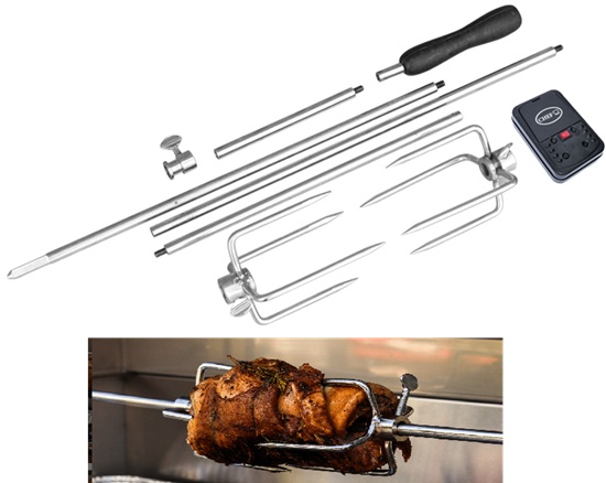 Chef Rotisserie Spike Rod Set Universal 7 Pc