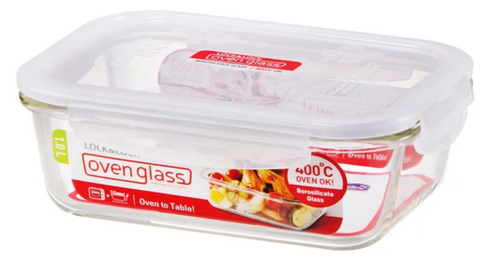 Lock 'N Lock Euro Glass Rectangular 1Lt