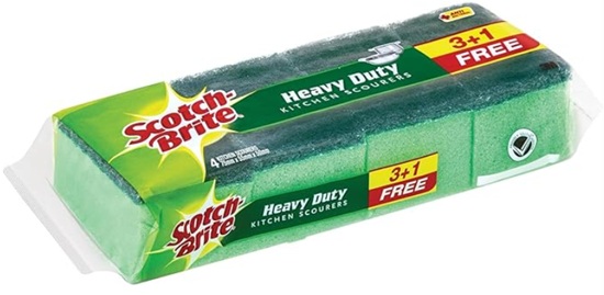 Scotch Brite Scourers Heavy Duty 3Pk+1 Free