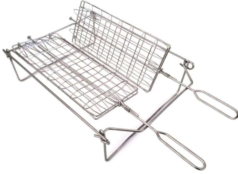 Flip 'N Braai Double Portable Grill Stainless Steel