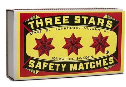 Three Stars Safety Matches 22B Cigar/Candle