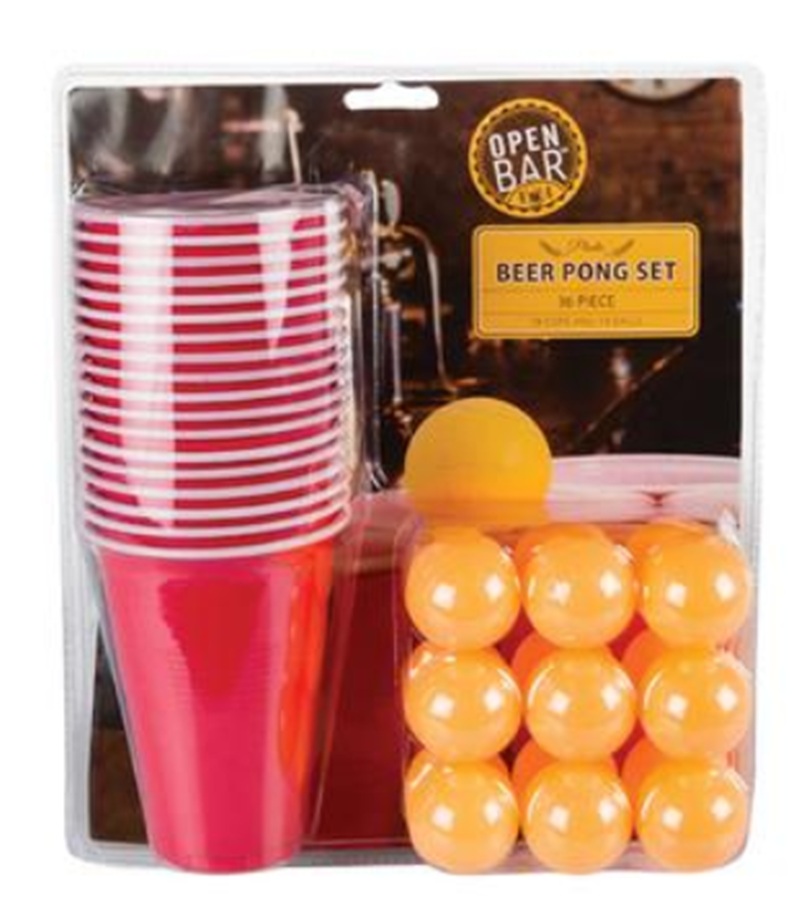 Open Bar Drinking Game Beer Pong 18Pc