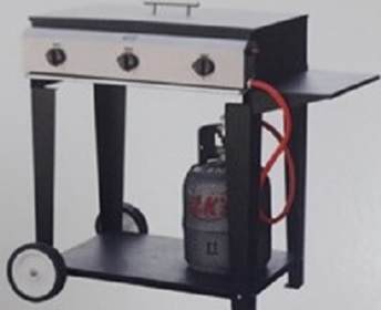 Lk's Braai Gas 3-Burner Braai & Trolley 70X62X35Cm