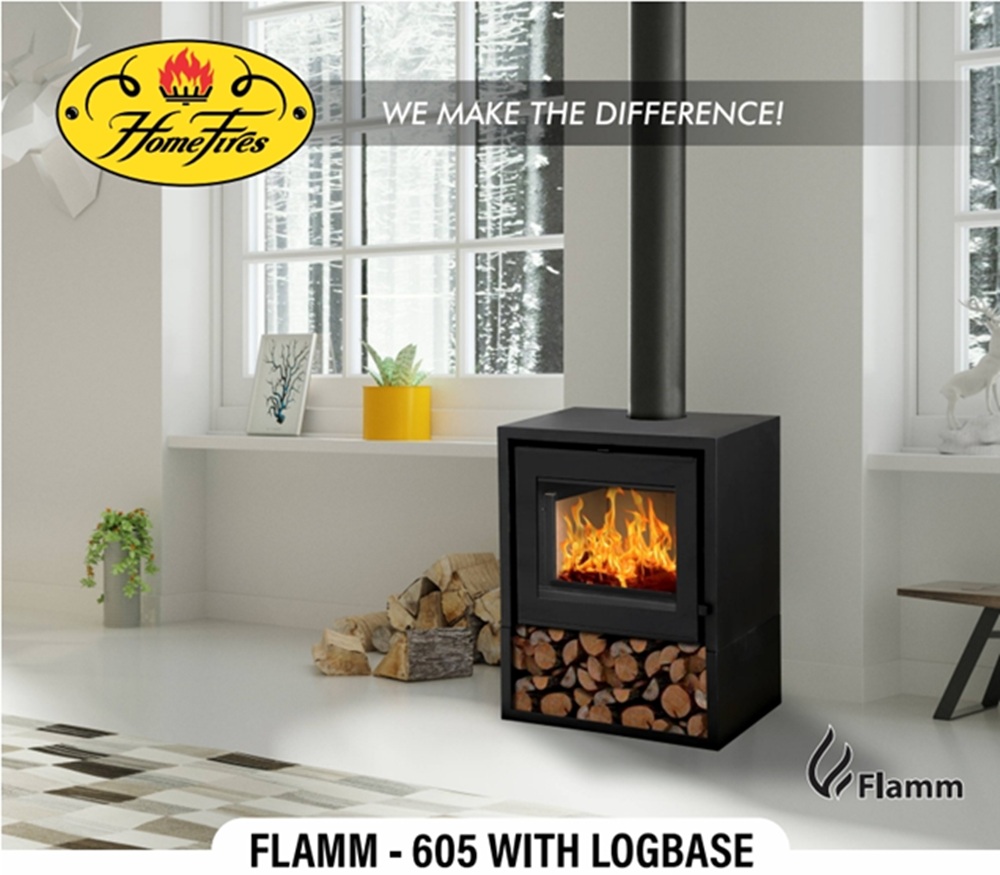 Homefires Fireplace Freestanding W/Log Base Flamm 605 F/S 9Kw - 11Kw