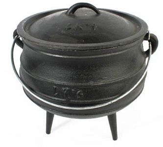 Chef 3-Legged Black Cast Iron Potjie No.2 6Lt