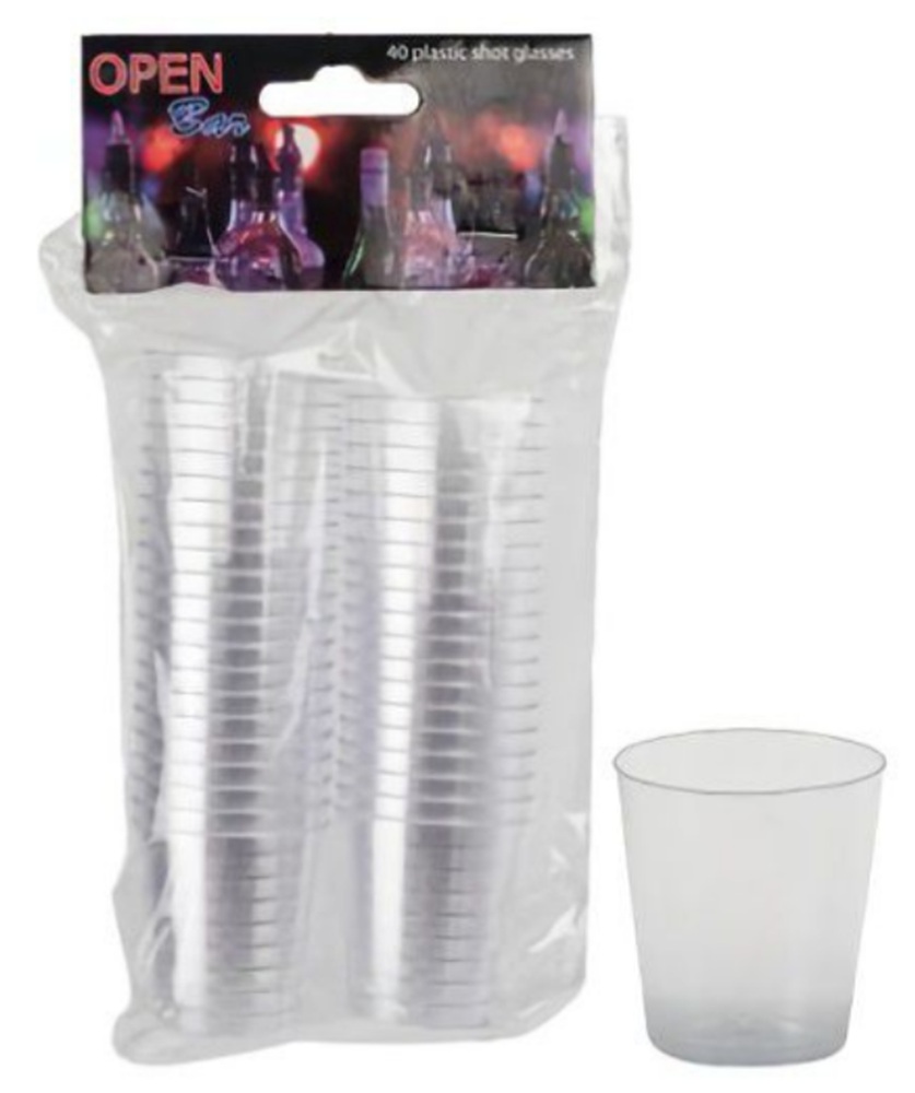 Open Bar Plastic Shotglassess 40Pc