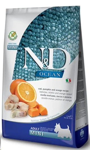 Farmina Ocean Mini Adult Codfish, Pumpkin & Orange  2.5Kg