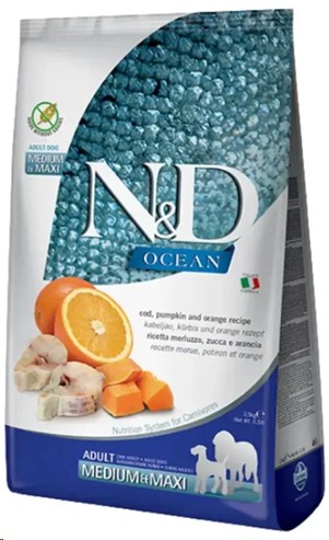 Farmina Ocean Med/Maxi Adult Codfish, Pumpkin & Orange  2.5Kg