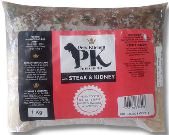 Pet's Kitchen Frozen Steak & Kidney Adult 500G