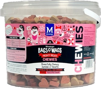 Bags 'O Wags Cheerfully Chewy Jumble O' Hearts Mix 1.5Kg