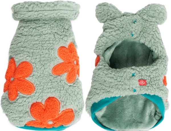 Dog's Life Daisy Fluffy Sherpa Cape Sage 2Xlarge