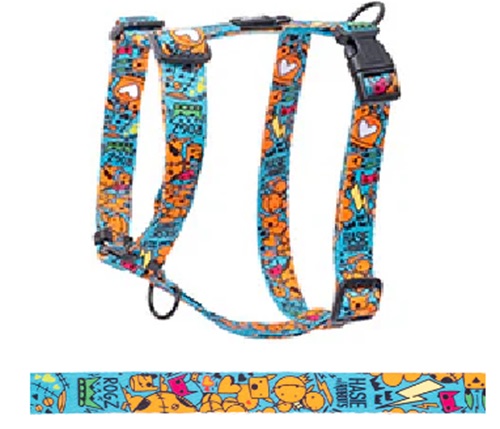 Rogz Fusion Classic Harness Electric Turquoise Large 45-75Cm