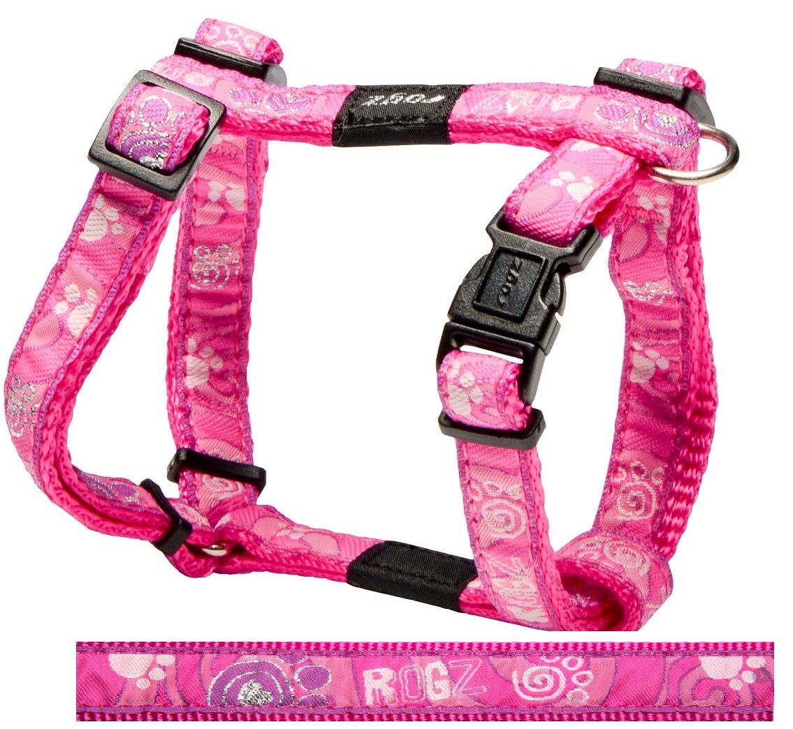 Rogz Fusion Classic Harness Paw Pink Large 45-75Cm
