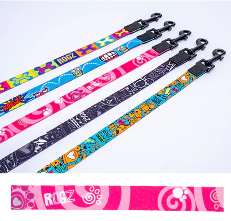 Rogz Fusion Classic Lead Paw Pink Large 1.4M