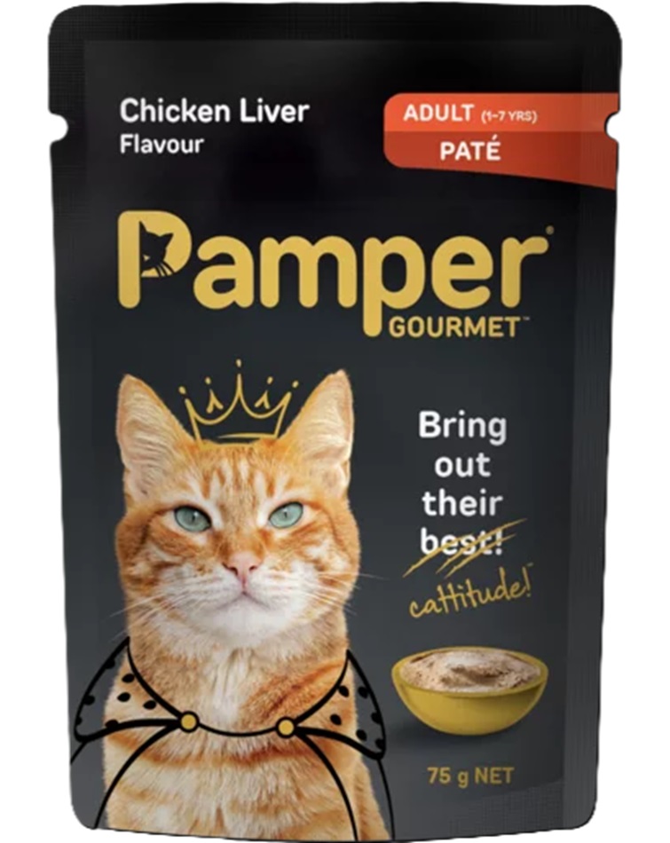 Pamper Adult Gourmet Pate Chicken Liver 75G