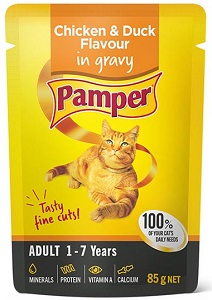 Pamper Adult Chicken & Duck In Gravy 85G