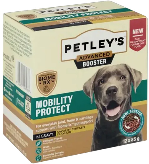 Petley's Advanced Booster Savoury Chicken Mobility Protect W/Gravy 85Gx12