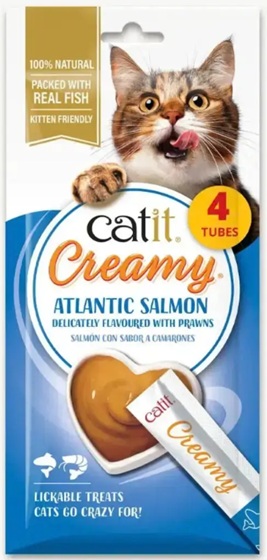 Catit Creamy Lickable Treats Atlantic Atlantic Salmon & Prawns 10Gx4